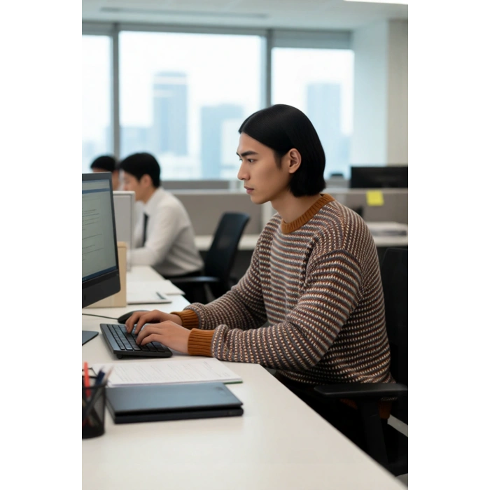 Erkek Regular Kalıp Bisiklet Yaka Çizgili Triko Kazak Kış Sezonu İçin Mükemmel Rahatlık ve Şıklık