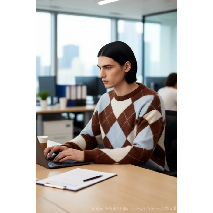 Erkek Regular Kesim Kışlık Bisiklet Yaka Ekose Desen Triko Kazak Soğuk Havalar İçin İdeal Şık ve