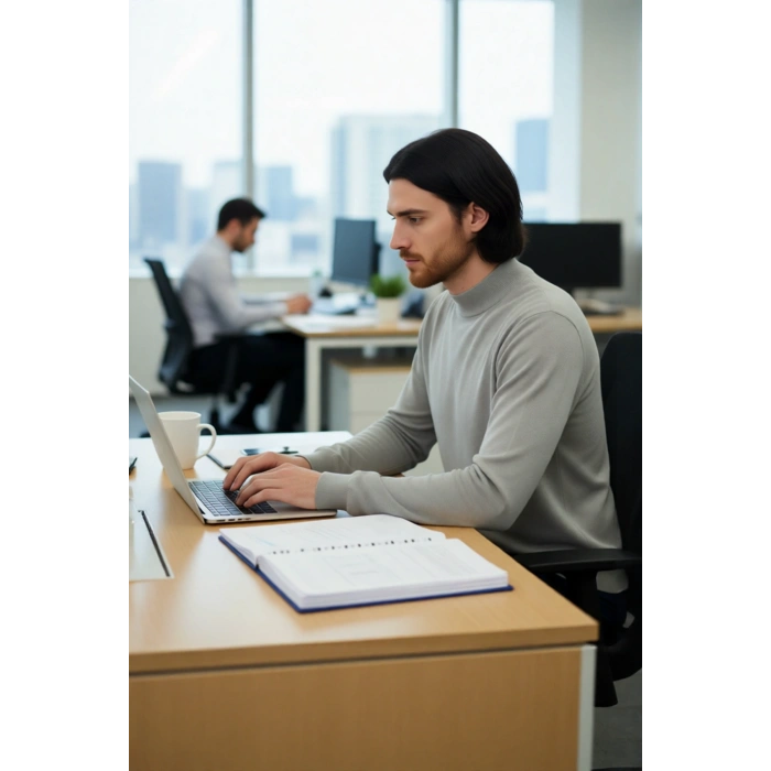 Erkek Şık Fitted Kalıp Düz Desen Dik Yaka Triko Kazak Soğuk Havalar İçin İdeal Konforlu Uzun Kollu