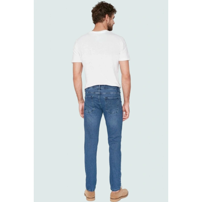Erkek Skinny Fit Dar Kesim Kot Pantolon Pamuk Günlük Kullanım Hafta Sonu Dayanıklı Malzeme
