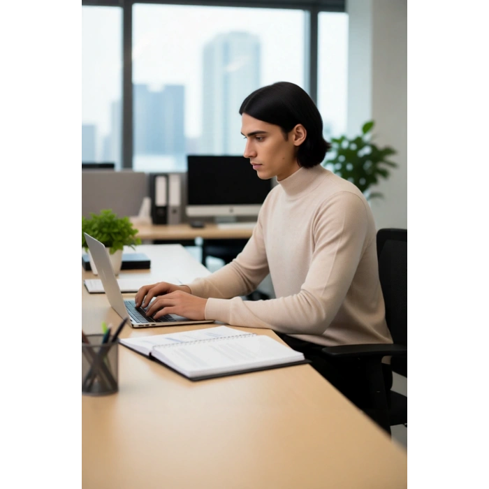 Erkek Slim Fit Dik Yaka Basic Triko Kazak Soğuk Havalarda Konforlu ve Rahat Bir Tarz Sunar