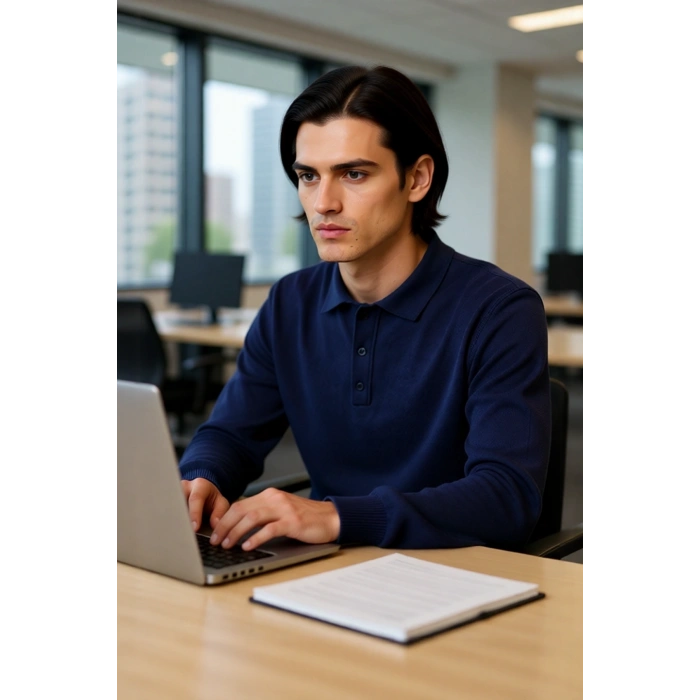 Erkek Smart Casual Polo Yaka Düz Triko Kazak Kış Kombinlerine Modern Bir Dokunuş Kaliteli Şık