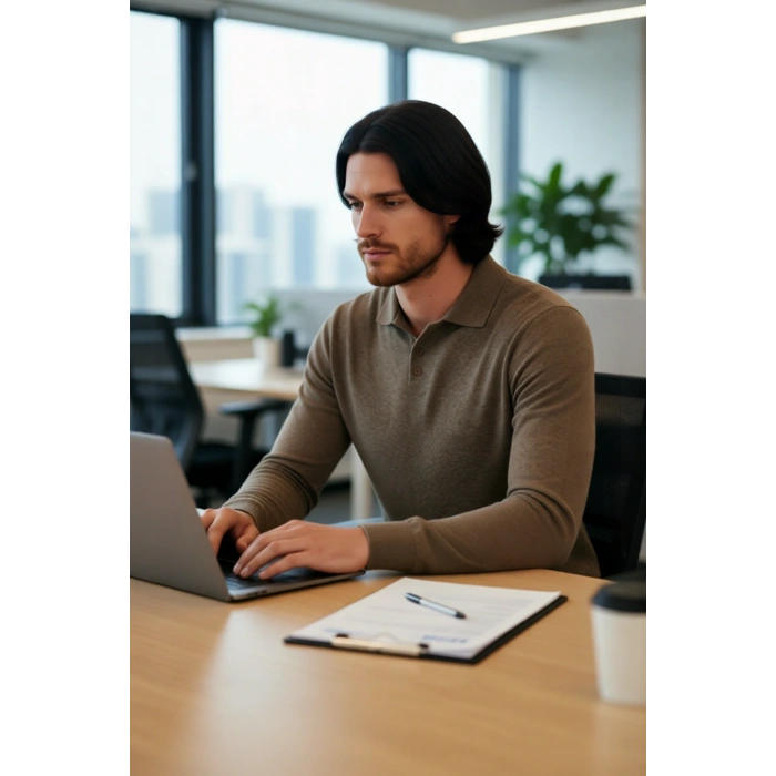 Erkek Smart Polo Yaka Triko Kazak Fitted Kalıp Uzun Kollu Günlük Tarz İçin İdeal Seçim Kaliteli