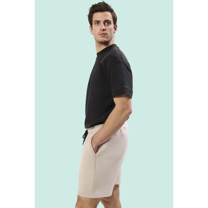 Erkek Spor Şort Pamuk Polyester Kısa Rahat Yaz