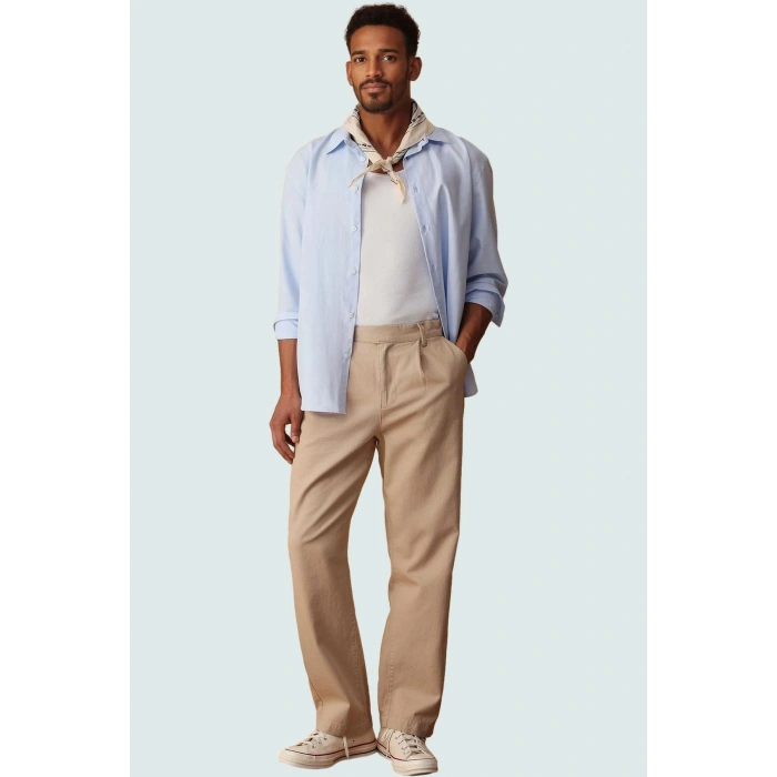 Erkek Straight Gabardin Pantolon Pamuklu Renk Rahat Günlük Kullanım Yaz Aylarının Vazgeçilmezi