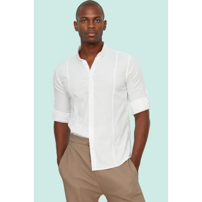 Erkek Super Slim Fit Gömlek Ottoman Dokuma Günlük Ve İş Hayatı Hafta Sonu Kaliteli Malzeme
