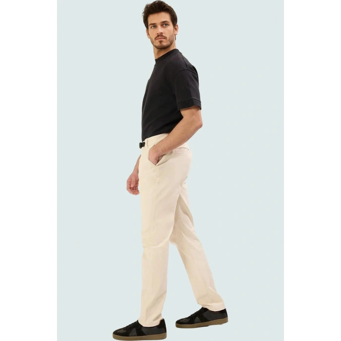 Erkek Uzun Boy Gabardin Pantolon Boru Paça Renk Straight Kalıp Rahat Günlük Stil Hafta Sonu