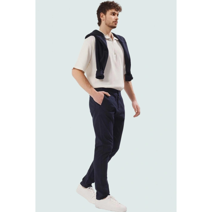 Erkek Uzun Boy Straight Kalıp Pamuklu Dokulu Pantolon Günlük Stil Yaz Aylarının Vazgeçilmezi