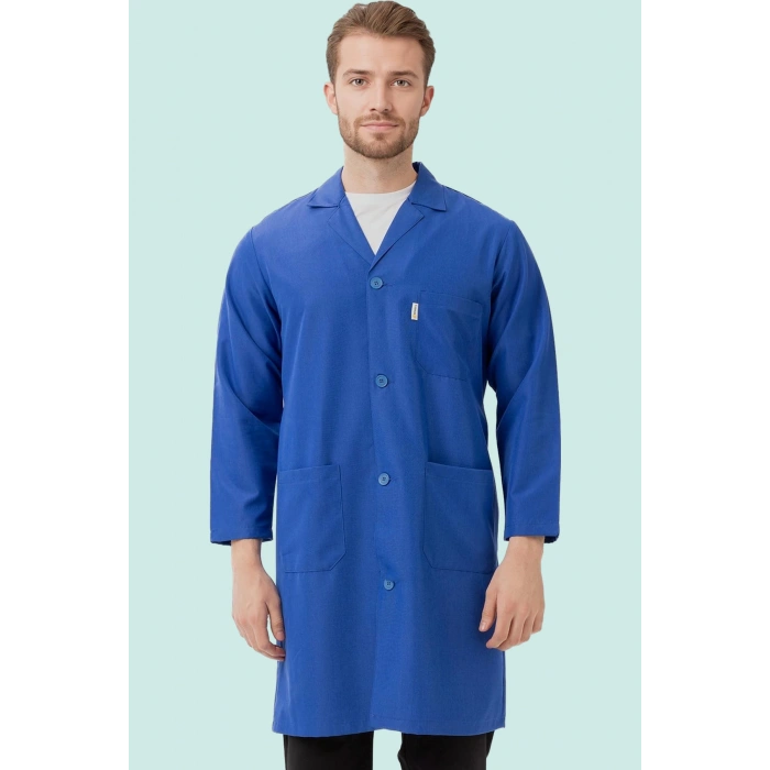 Erkek Uzun Kollu İş Önlüğü 75 Polyester OEKOTEX Vanessa Önlük Yaka Rahat