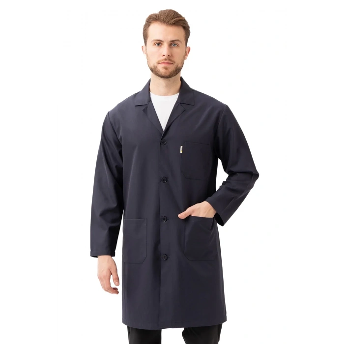 Erkek Uzun Kollu İş Önlüğü 75 Polyester OEKOTEX Vanessa Önlük Yaka Rahat