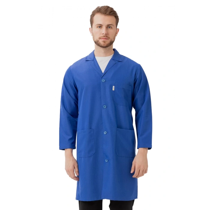 Erkek Uzun Kollu İş Önlüğü 75 Polyester OEKOTEX Vanessa Önlük Yaka Rahat