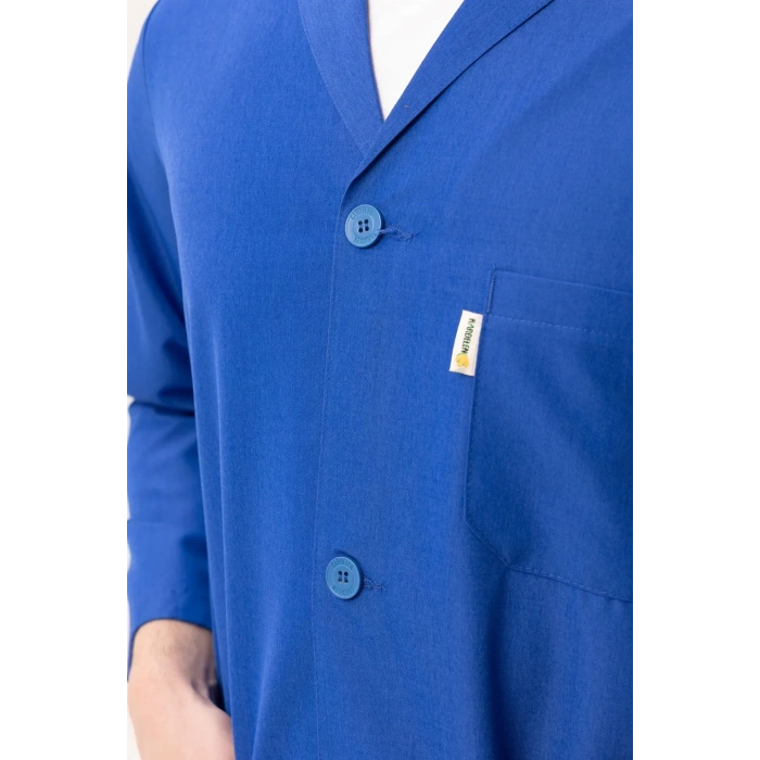 Erkek Uzun Kollu İş Önlüğü 75 Polyester OEKOTEX Vanessa Önlük Yaka Rahat