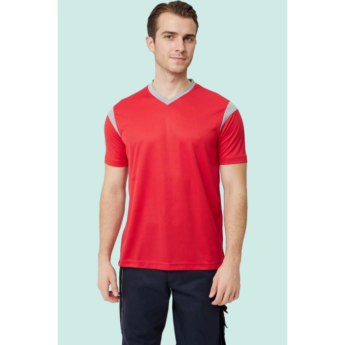 Erkek V Yaka Nefes Alan TShirt Allium Tişört Alabilir Esnek Şık İş Günlük İçin
