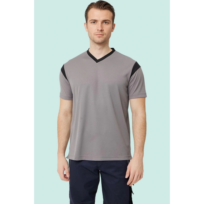 Erkek V Yaka Nefes Alan TShirt Allium Tişört Alabilir Esnek Şık İş Günlük İçin