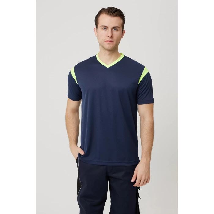 Erkek V Yaka Nefes Alan TShirt Allium Tişört Alabilir Esnek Şık İş Günlük İçin