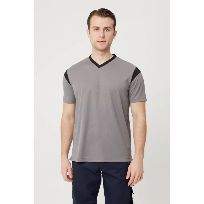 Erkek V Yaka Nefes Alan TShirt Allium Tişört Alabilir Esnek Şık İş Günlük İçin