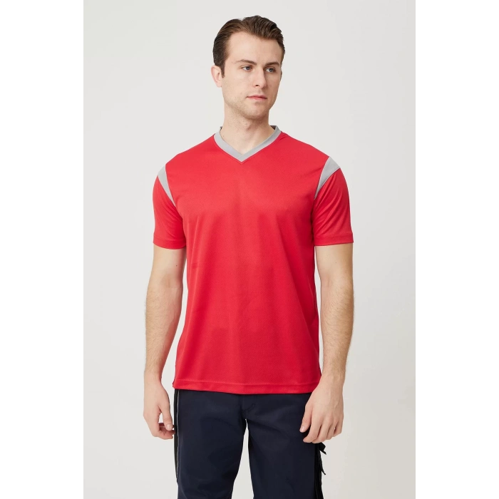 Erkek V Yaka Nefes Alan TShirt Allium Tişört Alabilir Esnek Şık İş Günlük İçin