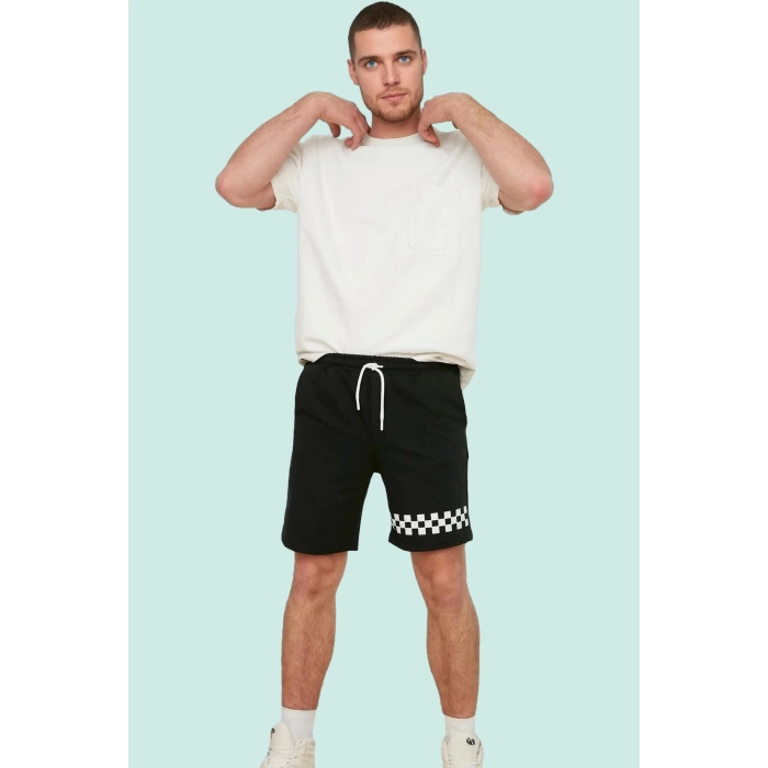 Erkek Yazlık Geometrik Baskılı Şort; Pamuk Polyester Casual Stil Günlük Kombinler Hafta Sonu