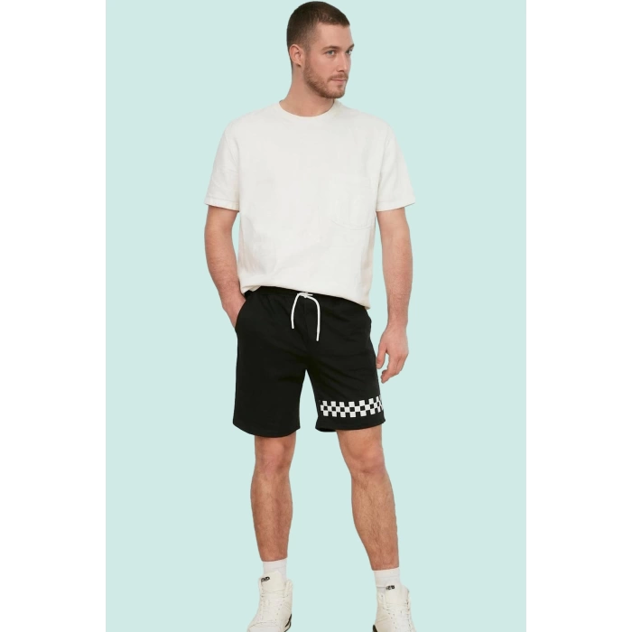 Erkek Yazlık Geometrik Baskılı Şort; Pamuk Polyester Casual Stil Günlük Kombinler Hafta Sonu