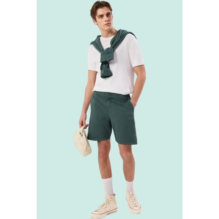 Erkek Yazlık Kısa Şort Pamuk Dokuma Kumaş Rahat Loose Fit Günlük Kullanım İçin Özel Günler