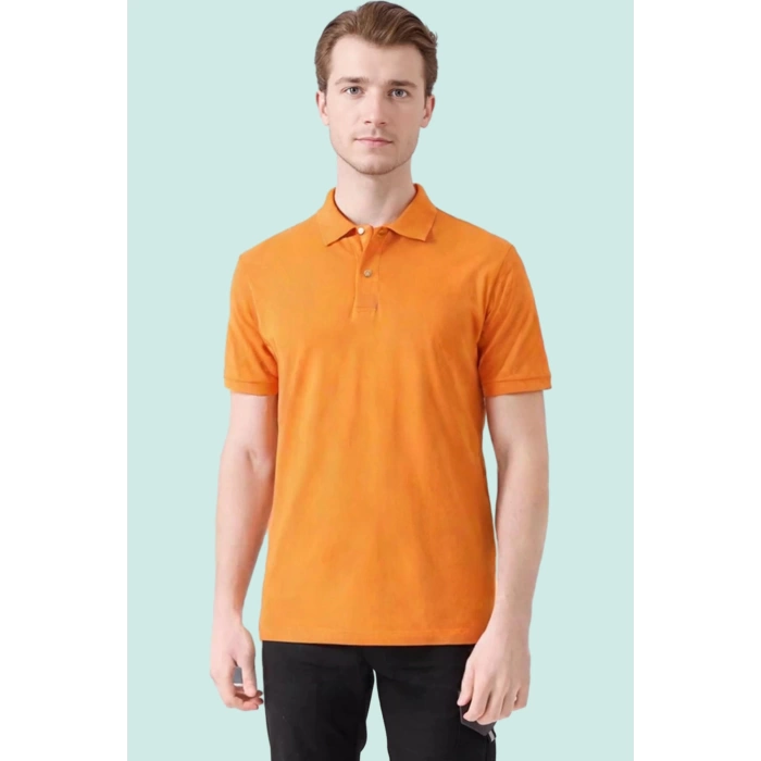 Erkek Yazlık Polo Tişört Açık 100 Pamuk Galanthus shırt