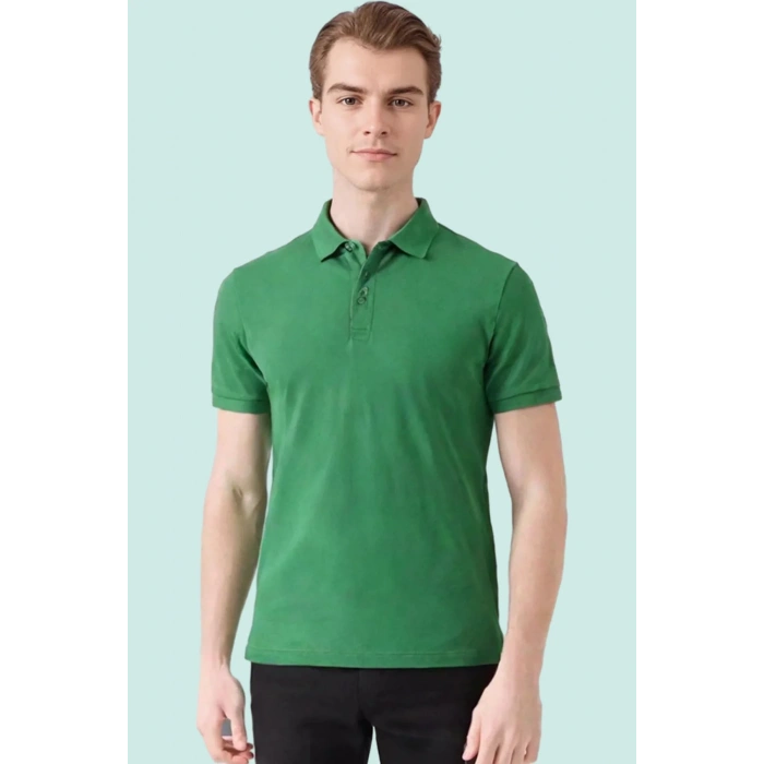 Erkek Yazlık Polo Tişört Açık 100 Pamuk Galanthus shırt