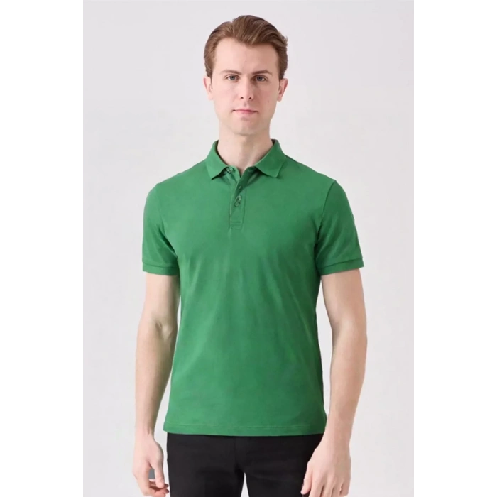 Erkek Yazlık Polo Tişört Açık 100 Pamuk Galanthus shırt