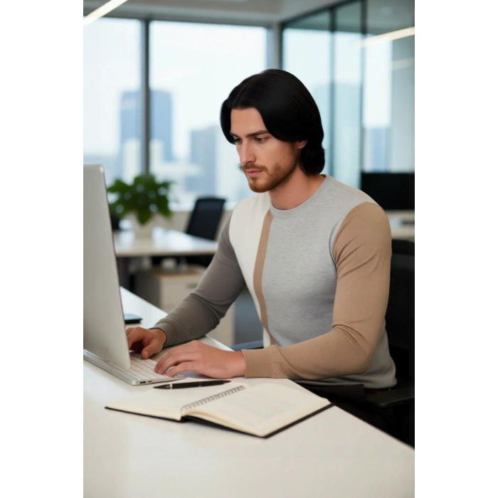 Erkekler İçin Casual Günlük Giyim Bisiklet Yaka Renk Bloklu Fitted Kalıp Uzun Kollu Kazak Kaliteli