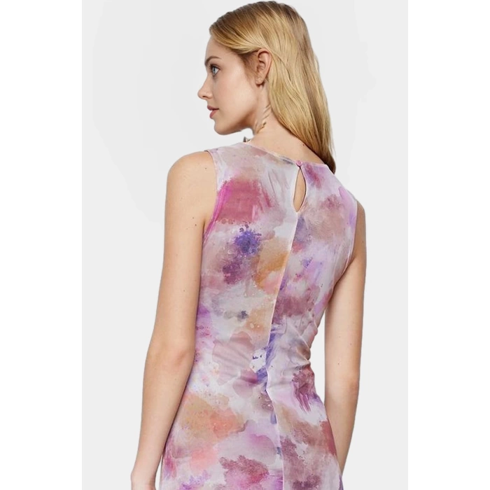 Esnek Örme Maxi Elbise Çiçek Desenli Astarlı Bodycon Özel Tasarım Premium Kalite Uzun Ömürlü