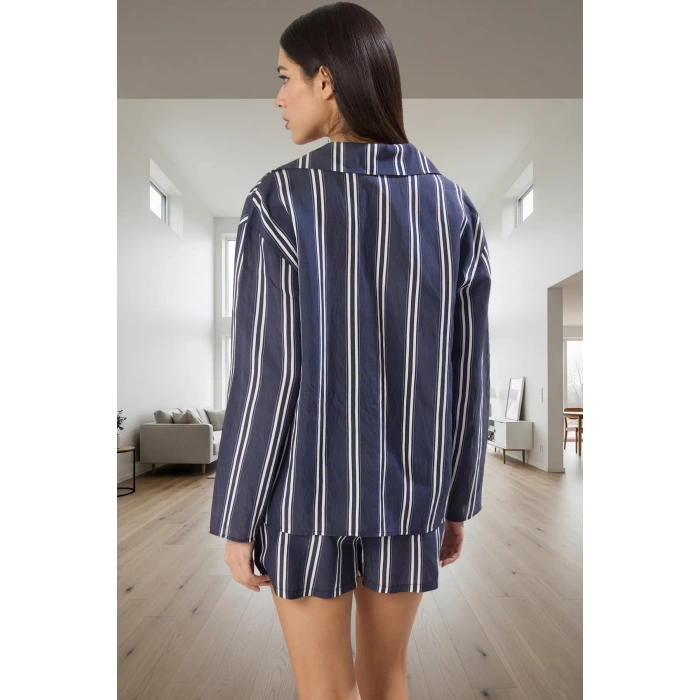 Ev Giyiminde Şıklık ve Rahatlık Crinkle Dokuma Pijama Takımı Profesyonel Görünüm Özel Tasarım