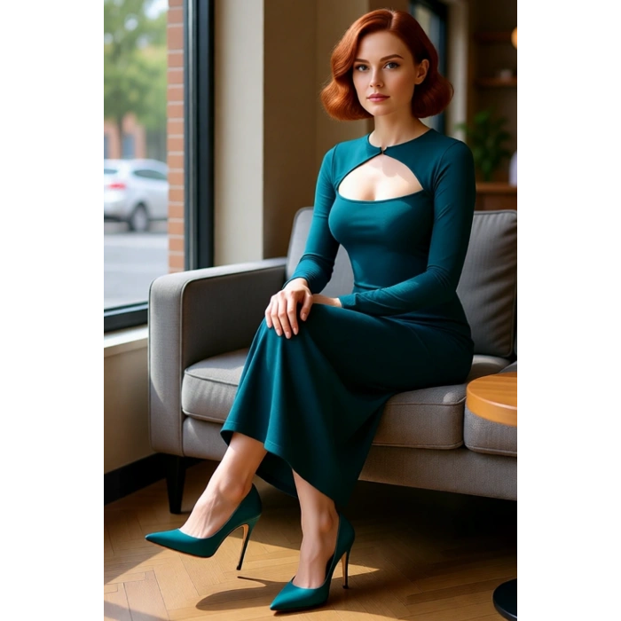 Fashion Forward Kadın Bodycon Maxi Elbise Uzun Kollu Bisiklet Yaka Şık Özel Gün Tasarımı Kaliteli