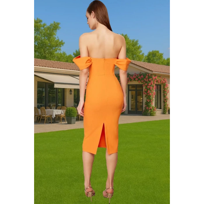 Feminen Leopar Desenli Bodycon Abiye Elbise Polyester Midi Boy Yazlık Günlük Kullanım İçin