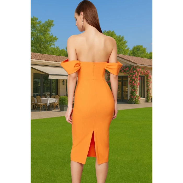 Feminen Leopar Desenli Bodycon Abiye Elbise Polyester Midi Boy Yazlık Günlük Kullanım İçin