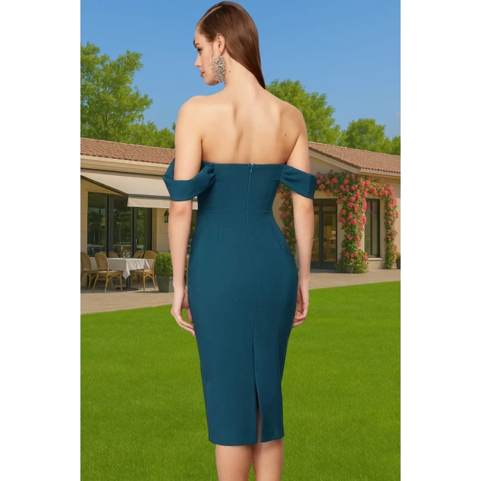 Feminen Leopar Desenli Bodycon Abiye Elbise Polyester Midi Boy Yazlık Günlük Kullanım İçin