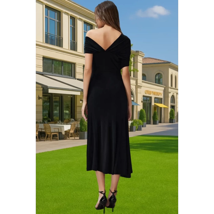 Feminen Midi Boy Polyester Örme Elbise Zarifane Tasarım Günlük Kullanım İçin Rahat Kullanım