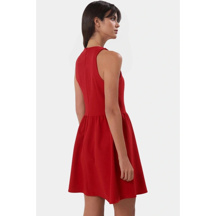 Feminen Mini Elbise 88% Polyester 12% Elastan Finike Dokuma Yazlık Zarifane Tasarım
