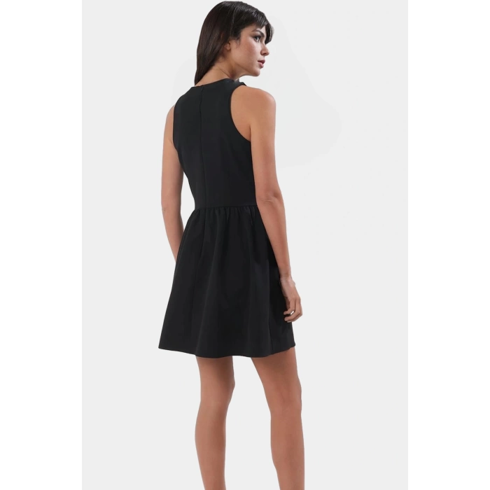 Feminen Mini Elbise 88% Polyester 12% Elastan Finike Dokuma Yazlık Zarifane Tasarım