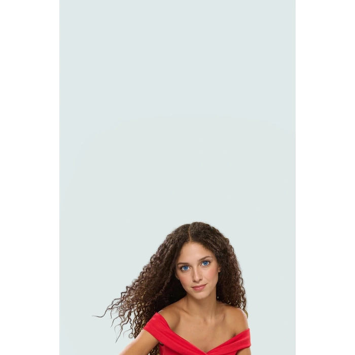 Fitted Crop Bluz Renk Carmen Yaka 97% Viskoz Yazlık Şık Görünüm Uzun Ömürlü