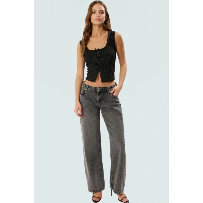 Fitted İnterlok Örme Bluz Havuz Yaka Yazlık Casual Tarz Zarifane Tasarım Dayanıklı Malzeme