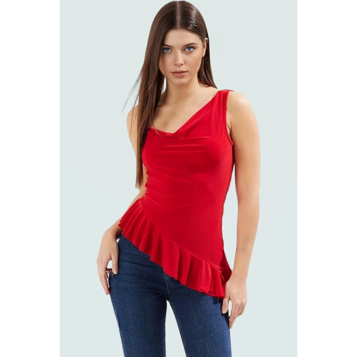 Fitted Kalıp Sandy Dokuma Bluz Rahatlık ve Şıklık Bir Arada Modern Stil