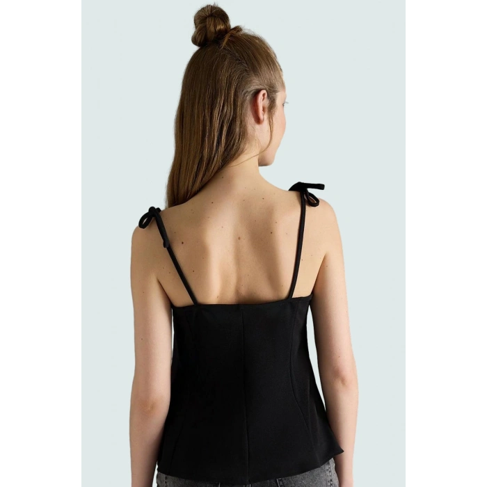 Fitted Peplum Bluz Askılı Örme Günlük Şıklık Yüksek Kalite Mükemmel Uyum