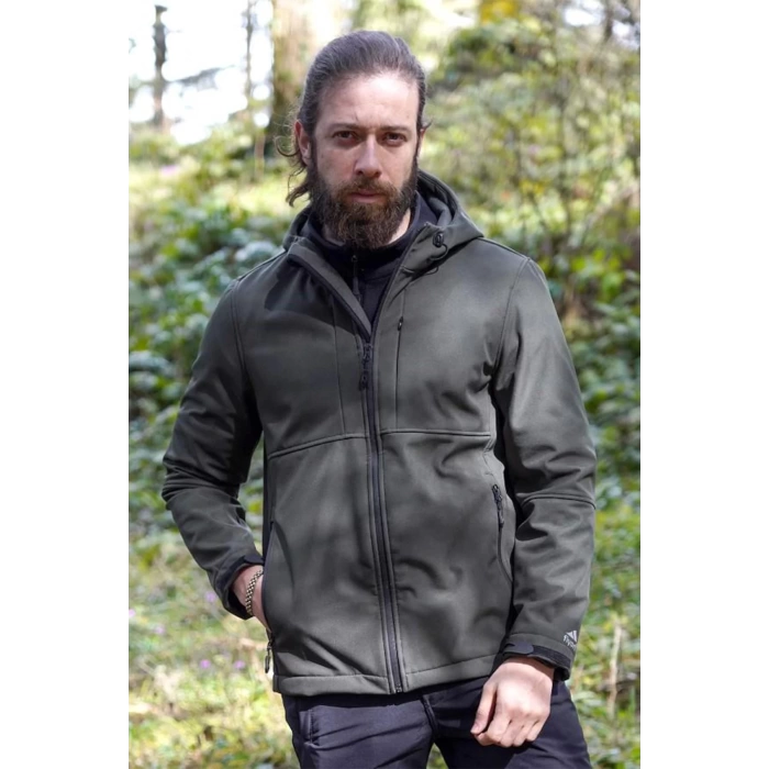 PayBuy FY 350 Flam2 Softshell Mont Su ve Rüzgar Geçirmez Outdoor Günlük Erkek Kapüşonlu Mont