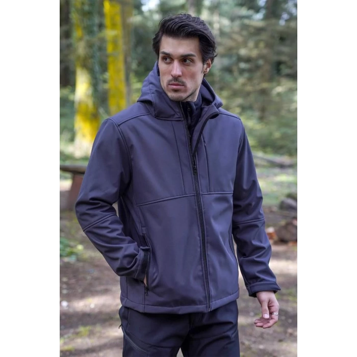 PayBuy FY 350 Flam2 Softshell Mont Su ve Rüzgar Geçirmez Outdoor Günlük Erkek Kapüşonlu Mont