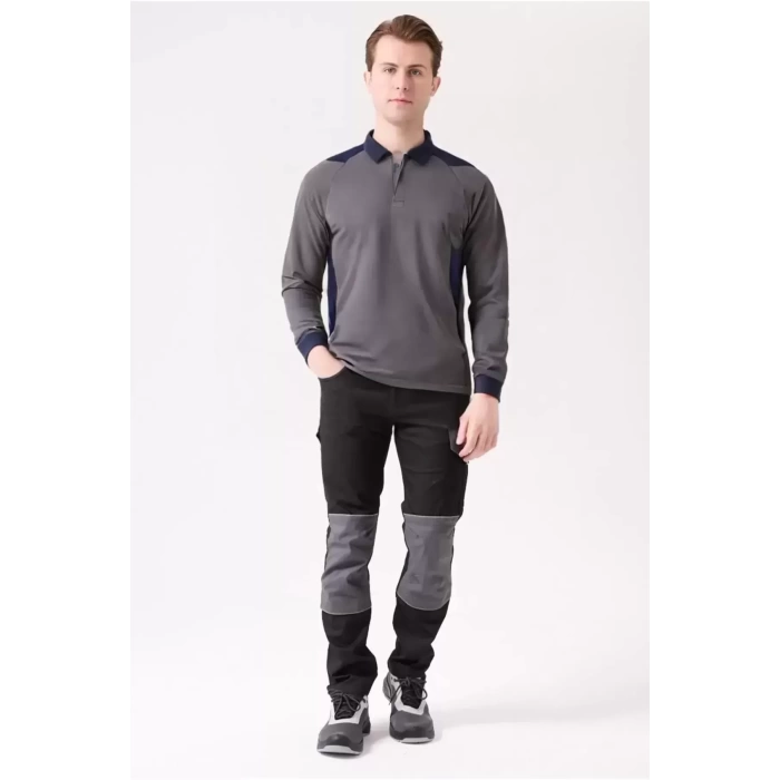 Flora Polo Yaka Sweatshirt - Uzun Kollu, Rahat Kesim, Pamuklu, Günlük Ve İş Kullanımı İçin