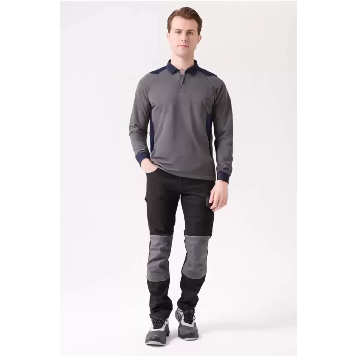 Flora Polo Yaka Sweatshirt - Uzun Kollu, Rahat Kesim, Pamuklu, Günlük ve İş Kullanımı İçin