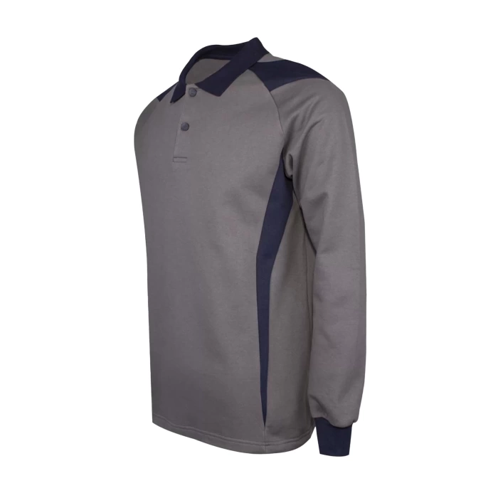 Flora Polo Yaka Sweatshirt - Uzun Kollu, Rahat Kesim, Pamuklu, Günlük ve İş Kullanımı İçin