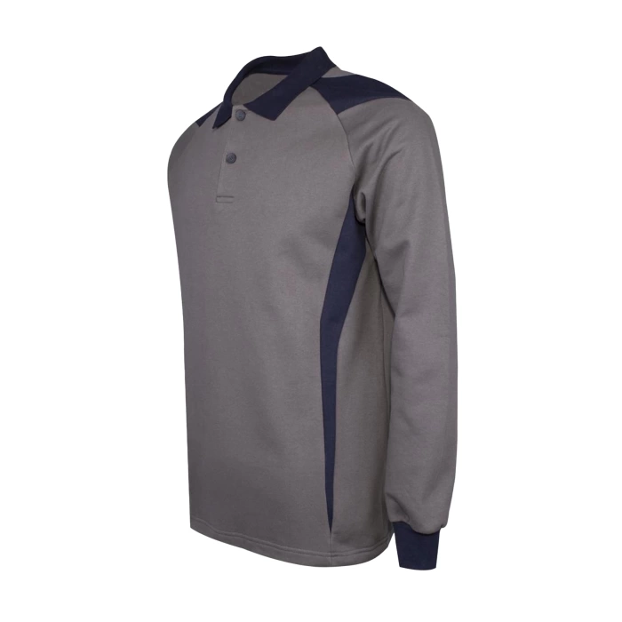 Flora Polo Yaka Sweatshirt - Uzun Kollu, Rahat Kesim, Pamuklu, Günlük Ve İş Kullanımı İçin