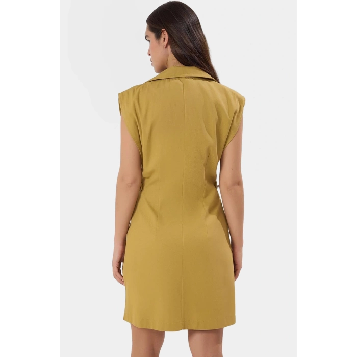 Gabardin Mini Elbise Kisa Kol Ay Pamuk Yazlık Günlük Özel Tasarım