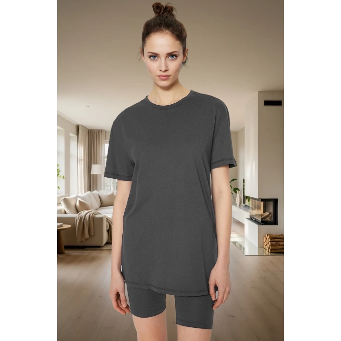 Galaksi Desenli Örme Pijama Takımı %100 Pamuk Konforu Konforlu Kesim Rahat Kullanım Modern Stil