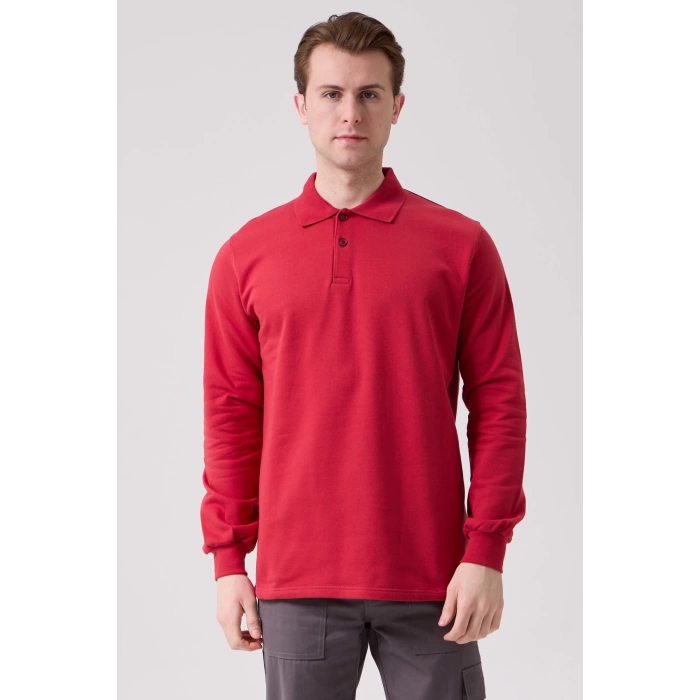 Galanthus Polo Sweat Erkek Uzun Kollu Pamuklu Sweatshirt İş Ve Günlük Kullanım İçin